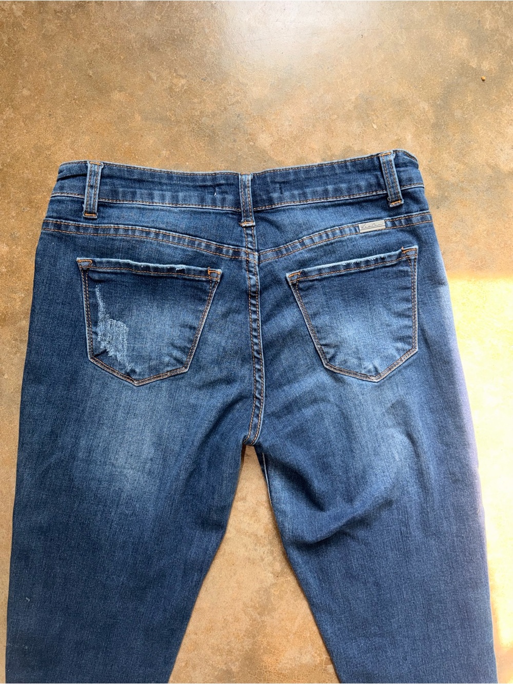 KanCan Dark Blue Ankle Crop Distressed Raw Hem Jeans - Size 26 Size 5 - Picture 5 of 15